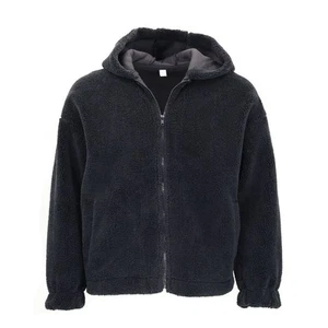 Men's Sherpa Fleece Zip Hoodie Jacket Fully Lined Winter Warm 380gsm - Picture 1 of 25