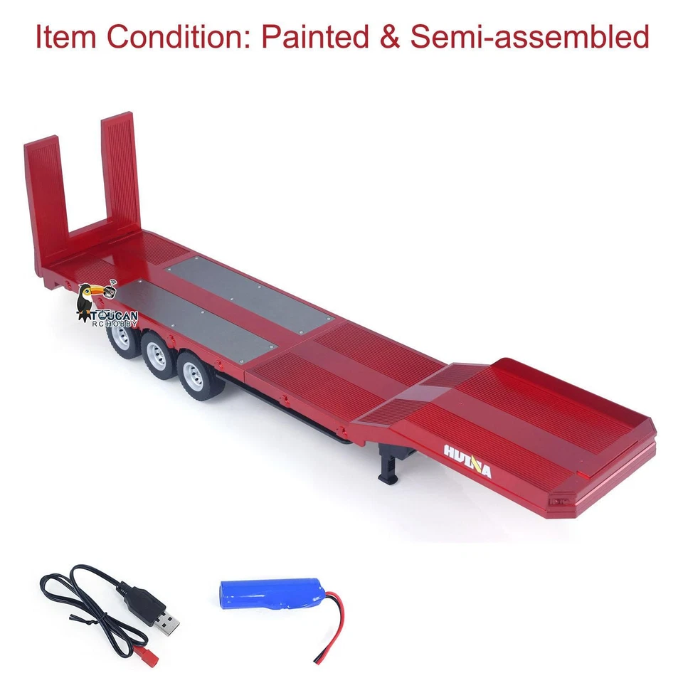 HUINA 1/18 Plastic Trailer Flatbed 1502 for 1501 Remote Control Tractor Truck - Image 1 of 4