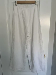 Perfect Stranger White Wide Leg Pants Size 8. Linen Blend - Picture 1 of 4