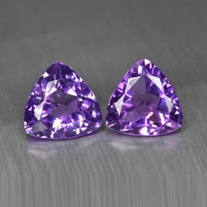 Taglio trilione 5,67 ct (2 pezzi)_Meravigliosa ametista viola naturale_Brasile - Foto 1 di 1