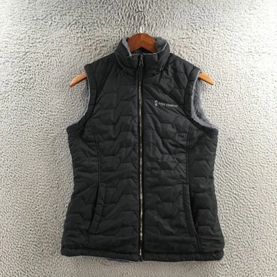 Chaleco acolchado Free Country para mujer S negro poliéster sin mangas cuello falso cremallera completa Foto 1 de 4
