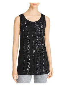 LAFAYETTE 148 NEW YORK Womens Black Sleeveless Scoop Neck Evening Top S - Picture 1 of 6