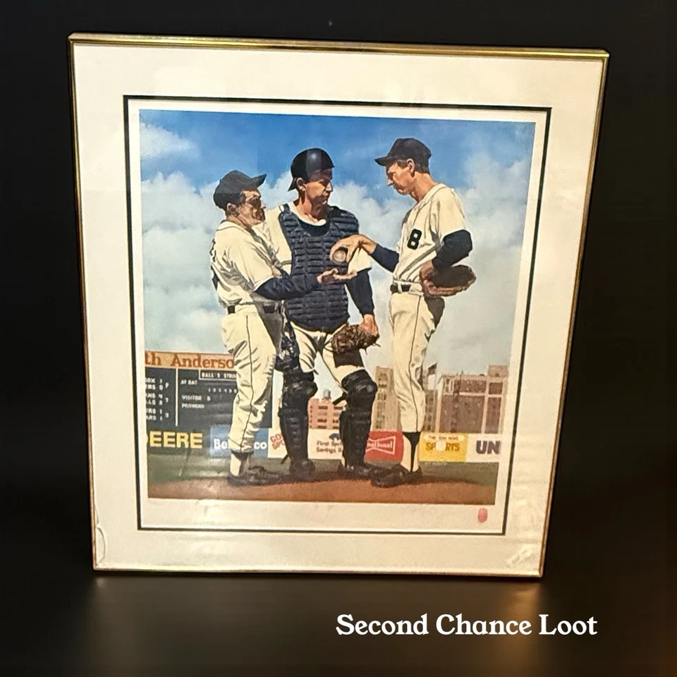 Litografía de béisbol firmada por Brent Benger “The Hook” 488/500 con huella digital años 90 Foto 1 de 4