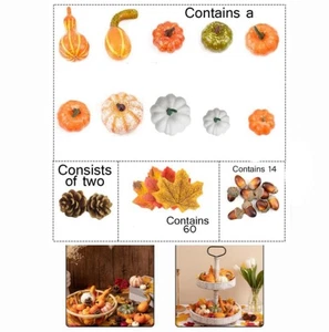 86pcs Mini Artificial Pumpkin Decoration Set for Fall and Harvest Times - Picture 1 of 7