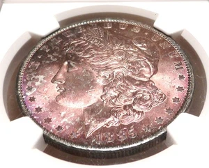 Dólar de plata Morgan 1885-O NGC MS64 "bonito en rosa" tono de color - Imagen 1 de 6