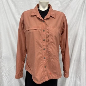 Women’s Size 12 Mountain Hard Wear Collared Long Sleeve Button Front Pockets - Picture 1 of 11