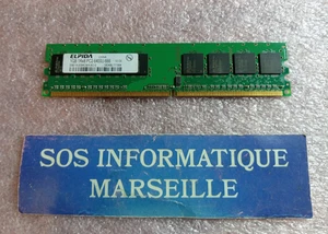 Barette Mémoire ELPIDA 1 GB 1Rx8 PC2-6400U-666 (EBE10UE8ACWA-8G-E) - Picture 1 of 4