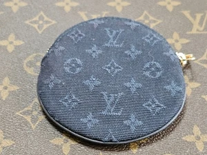 Louis Vuitton Negro Mini Lin Monedero Bolsa Redonda Porte Monnaie Monograma 2004 - Imagen 1 de 8