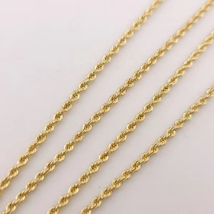Nuevo Collar J Oro Oro Oro 14k Cuerda 2"mm Eslabón Retorcido Delgado 24' En Cadena - Imagen 1 de 9