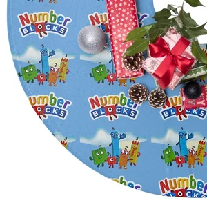 Falda de árbol de Navidad con bloques de números - Decoración festiva de vacaciones para niños - Imagen 1 de 4