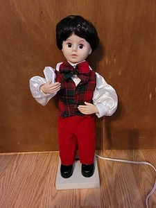 NIÑO DE NAVIDAD animado de colección con corbata de arco Telco MOTION-ette con etiquetas cabeza/brazos movimiento  - Imagen 1 de 8