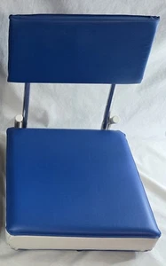 Vintage Folding Blue and White Padded Bleacher Stadium Seat Back Rest - Picture 1 of 7