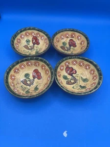 Le Plume By Amici Vintage Hand Painted  5" Bowls Made In Italy  Set Of 4 - Picture 1 of 9