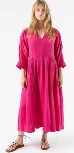 NWT Mara Hoffman Chloe Dress Raspberry XS Quiet Luxury Resort Wear Preppy - Picture 1 of 6