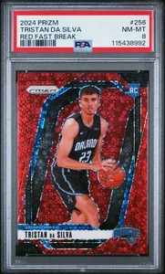 2024 PRIZM ##256 TRISTAN DA SILVA RED FAST BREAK RC /100 PSA 8 SZS - Bild 1 von 2