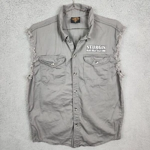 Gilet da motociclista Sturgis Black Hills Rally 2018 grigio denim taglia XL South Dakota - Foto 1 di 9