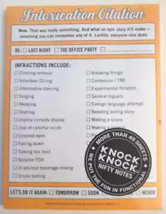 Intoxication Citation Nifty Notes Graduation Humor Joke Gift - Picture 1 of 7