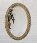 Decorative Oval Jute Rope Mirror for Bathroom Nautical Coastal Jute Rope Mirror