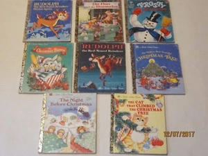 Lot of 8 Christmas - A Little Golden Books Rudolph, Frosty, Night Before jk211 - Picture 1 of 1