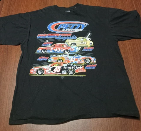 Nascar Petty Enterprises Men's Graphic T-shirt  XL Black VTG Petty Family Cover