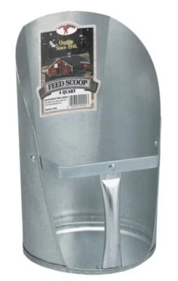 Little Giant 9204 4 Quart Galvanized Metal Feed Scoop - Image 1 of 2
