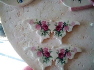 Mosaic Tiles set rose Butterfly 2 Summer Garden handmade craft chic clay G023 - Picture 1 of 3