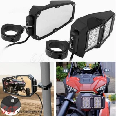 Espejos retrovisores laterales con focos LED para UTV Polaris RZR XP 900 1000 Yamaha Rhino Foto 1 de 4