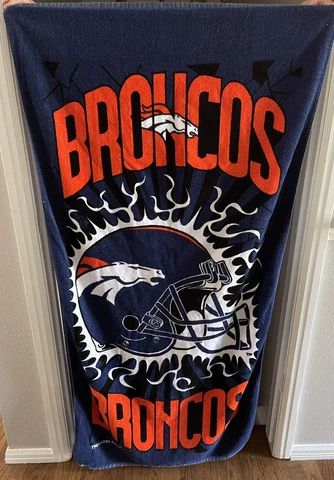 2 - Vintage 1996 NFL Denver Broncos Beach Towel 29” X 57” Cover
