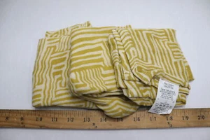 (3-Pk) Home and Kitchen Kuba Cloth Pattern Napkins Cotton Yellow 18" L x 18" W - Picture 1 of 1
