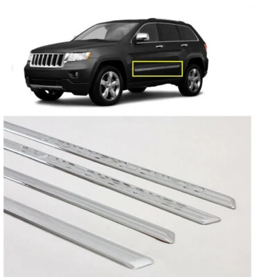 Chrome Body Side Door Molding Line Cover Trim fits Jeep Grand Cherokee 2011-2013 Foto 1 de 4