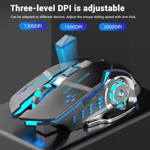 Wiederaufladbare Kabellose Gaming Maus Bluetooth USB Silent Backlight PC Gamer Mouse - Bild 1 von 25