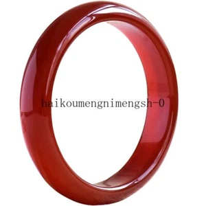 Certified Natural Grade A Red Chalcedony Agate Jade Bangle Bracelet 56-66mm - Picture 1 of 14