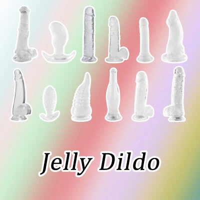 Consolador realista pene punto G ventosa anal vagina juguete sexual para mujeres - gelatina Foto 1 de 4