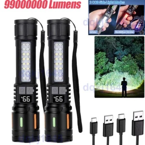 2X 99000000 Lumen superhelle LED Taschenlampe taktische wiederaufladbare Arbeitsleuchte - Bild 1 von 12