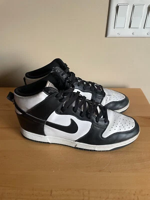 Nike Dunk Hi Retro Black White "Panda" High DD1399-105 Mens Size 10.5 - Image 1 of 4