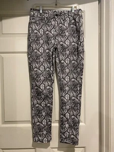 Seven7 Jeans Tummyless High Rise Skinny Snakeskin Print Size 10 Multi Color B73 - Picture 1 of 9