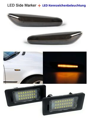 Frecce Laterali LED Nere per BMW Serie 5 E60 E61 + Luci Targa LED - Immagine 1 di 4