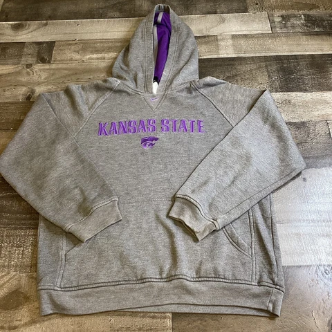 Nike Gray Graphic K-State Wildcats  Hoodie Adult Size L Cover