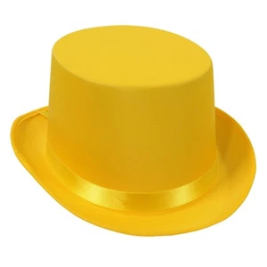 Satin Sleek Top Hat - Yellow - Picture 1 of 1