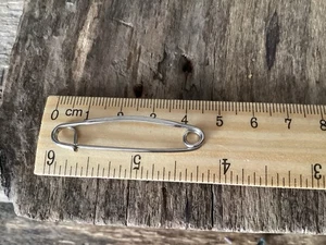 Vintage Safety Shirt Collar Pin Wedding Formal Fashion Curved Flat Front - Picture 1 of 6