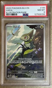 2025 POKÉMON BLACK BOLT EN AXEW ILLUSTRATION RARE #145 - PSA 8 POP 5 - Picture 1 of 6