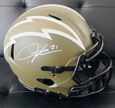 LaDainian Tomlinson Salute to Service FULL SIZE Matte Helmet Signed Auto Beckett - Image 1 of 4