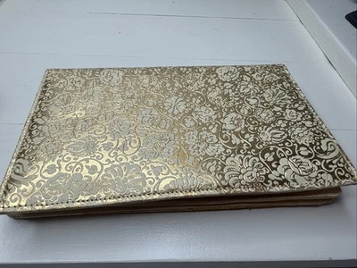 Cartera BLUTCH Vintage Años 60 LÁMINA DORADA Floral Cuero Repujado Hecha en Italia Foto 1 de 4
