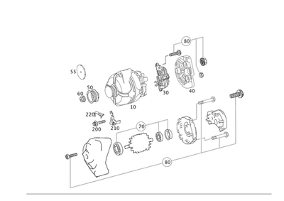 Genuine Mercedes-Benz Remanufactured Alternator 014-154-04-02-83 Foto 1 de 2