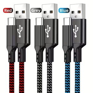 Braided USB C Type-C Fast Charging Data SYNC Charger Cable Cord 3/6/10FT Lot - Picture 1 of 3