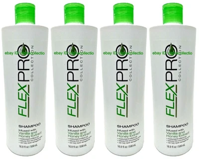 (Lote 4) Champú FlexPro Collection IWith Extracto de Vainilla y Miel 16 Oz Cada uno Foto 1 de 4