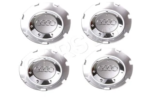 Genuine Wheel Center Hub Caps 4pcs Diamond Silver For AUDI A8 D3 D4 2003-2011 - Picture 1 of 1