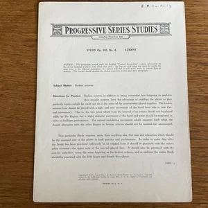 Study~Op 553 No 4~Czerny~Progressive Series Studies~#830~Art Publication Society - Picture 1 of 3
