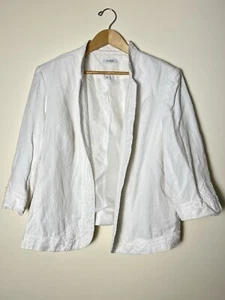 Dressbarn Damen weißer Blazer Cardigan Jacke 18W vorne offen Leinen Karriere - Bild 1 von 17