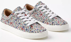NEW LOFT ANN TAYLOR FLORAL LACE UP LOW TOP SNEAKERS SHOES SIZE 8.5 - Picture 1 of 10